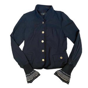 Marithe Francois Girbaud Avant Garde Jacket Blazer Front Buttons Black size 6